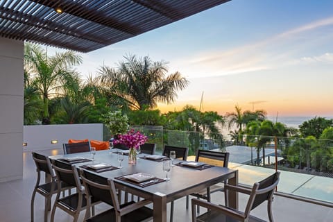Patio, Day, Natural landscape, View (from property/room), Balcony/Terrace, Dining area, Sea view, Sunset