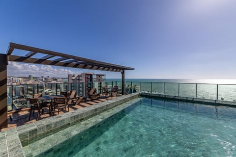 Day, View (from property/room), Balcony/Terrace, Pool view, Sea view, Swimming pool