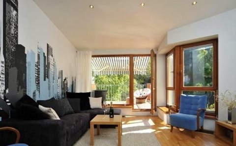 Living room, Seating area, Garden view