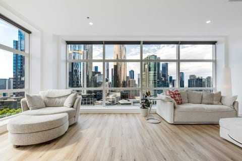 Living room, Seating area, City view