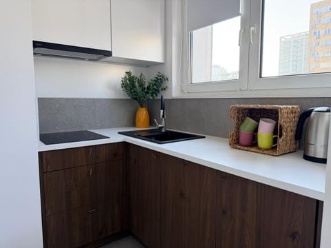 Coffee/tea facilities, Kitchen or kitchenette, stove