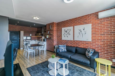 Living room, kitchen