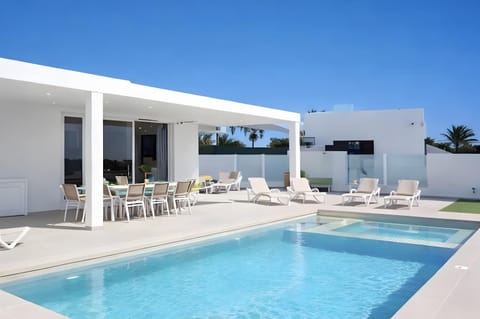 Property building, Living room, Swimming pool