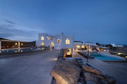 Property building, Night, Pool view, Swimming pool