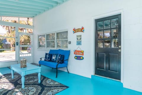 Blue Bungalow House in Tybee Island