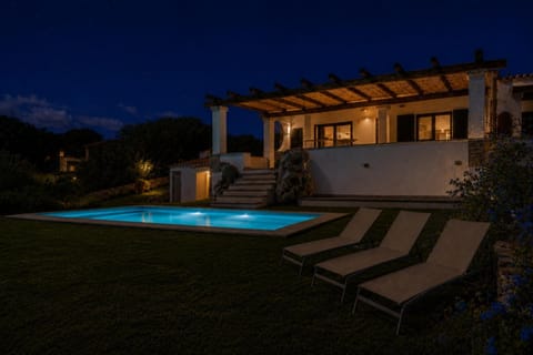 Property building, Night, Pool view, Swimming pool, sunbed