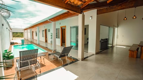 Patio, Dining area, Pool view, Swimming pool, sunbed