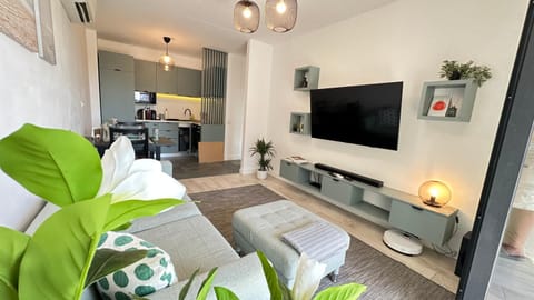 TV and multimedia, Kitchen or kitchenette, Living room, Seating area, Evening entertainment