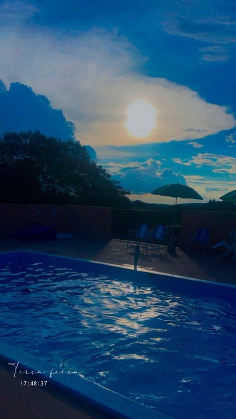 Natural landscape, Garden, Pool view, Swimming pool, Sunset