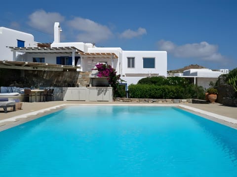 Property building, Living room, Swimming pool