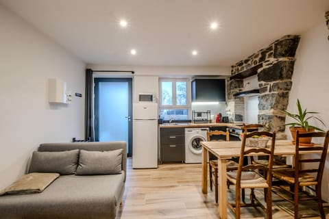 Kitchen or kitchenette, Living room, Seating area, Dining area, oven, stove, stove, kitchen, kitchen