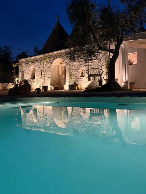 Property building, Night, Pool view, Swimming pool