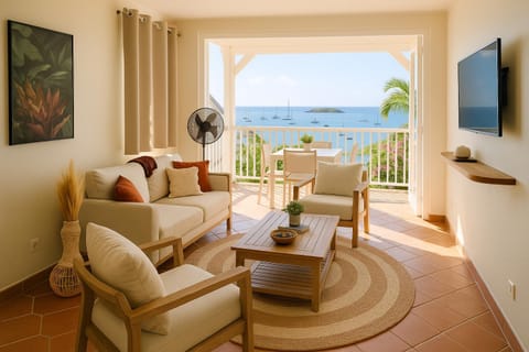 Communal lounge/ TV room, Living room, Sea view