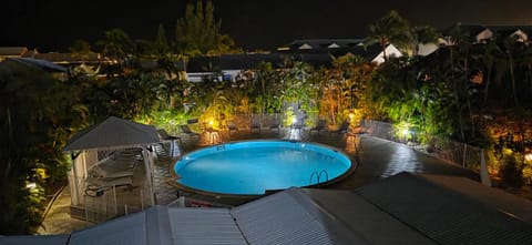 Night, Natural landscape, Garden, Garden view, Pool view, Swimming pool
