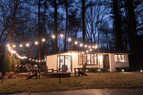 Patio, Night, Garden, Seating area, fireplace