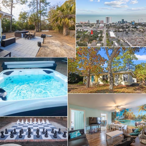 Patio, Natural landscape, BBQ facilities, Hot Tub, Living room, Evening entertainment, fireplace