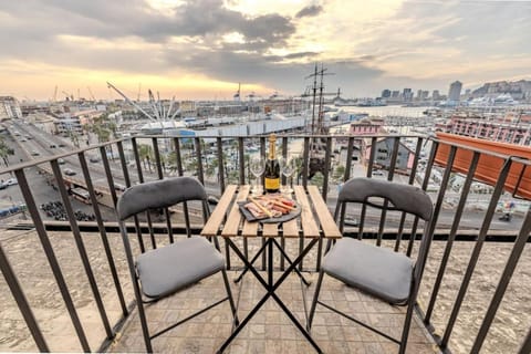 Patio, Day, View (from property/room), Balcony/Terrace, Dining area, City view, Sea view