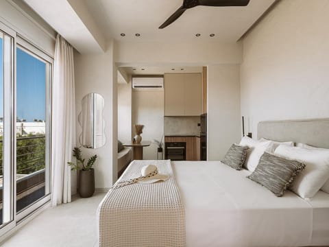 Property building, Bed, Bedroom, kitchen