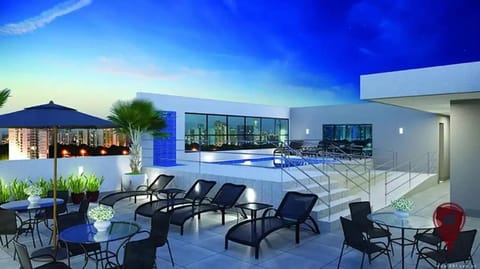 Patio, Pool view, Swimming pool, sunbed