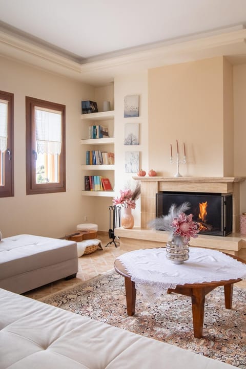 Living room, fireplace