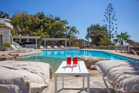 Property building, Living room, Swimming pool