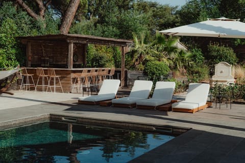Property building, Living room, Swimming pool