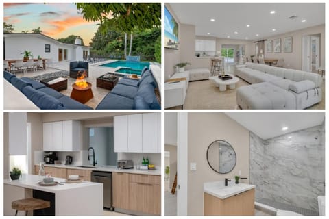 Bathroom, Kitchen or kitchenette, Living room, Pool view, Swimming pool