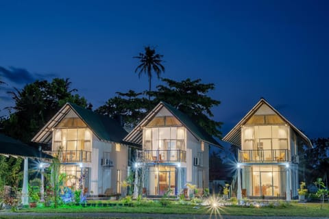 Property building, Night, Garden, Garden view
