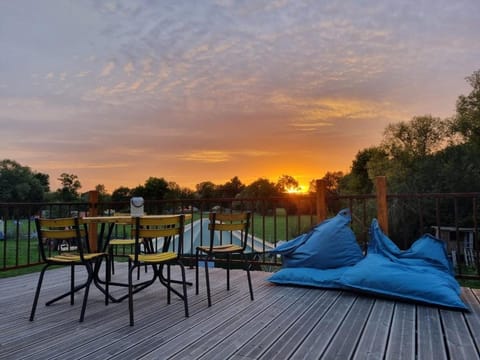Patio, Natural landscape, Sunset