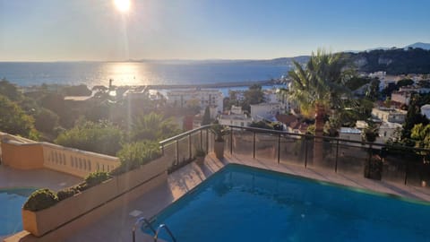 Pool view, Sea view, Swimming pool, Sunset