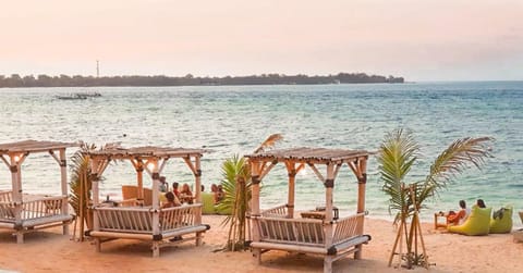 Beach, Sea view, Sunset