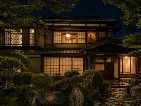 Property building, Night, Garden