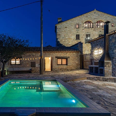 Property building, Night, Pool view, Swimming pool