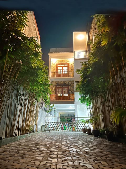 Property building, Night, Garden, Garden view