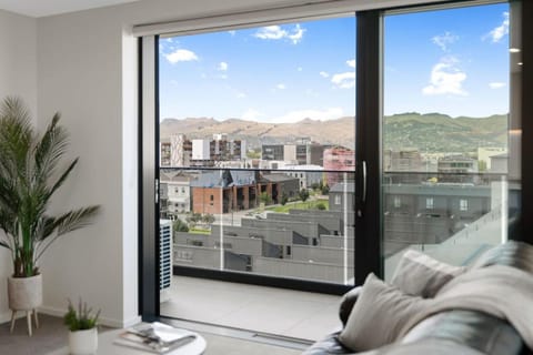 Patio, Living room, Mountain view