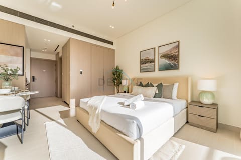 Bed, wardrobe