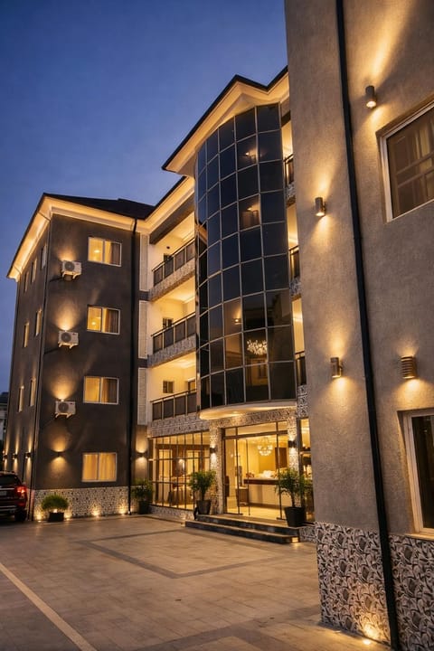 Property building, Night, Parking