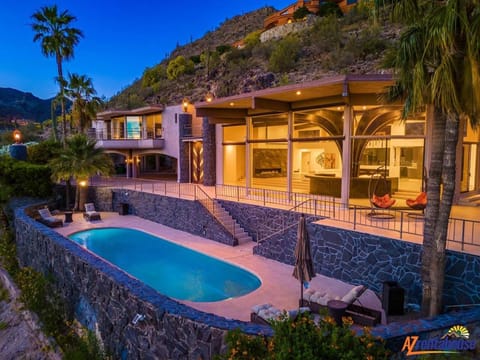 Property building, Day, Night, Natural landscape, Swimming pool, fireplace, furniture