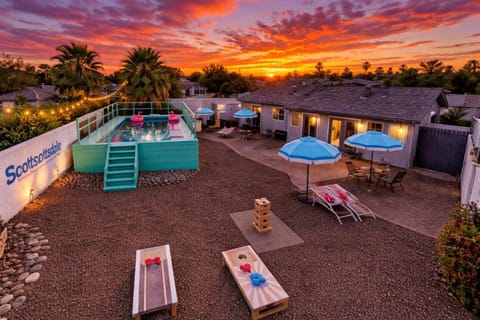 Property building, Day, Natural landscape, Game Room, Evening entertainment, Pool view, Swimming pool, Sunrise, Sunset, sunbed