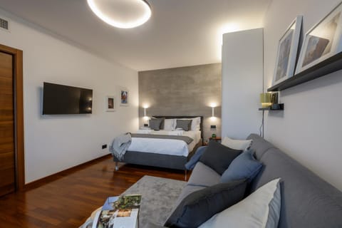Bed, TV and multimedia, Living room, Photo of the whole room, Bedroom