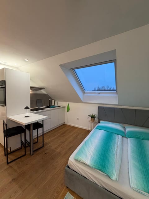 Bed, Kitchen or kitchenette, Bedroom
