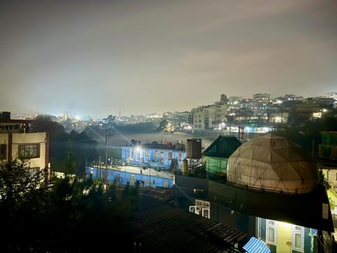 Night, Natural landscape, City view, Mountain view