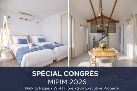 MIPIM Walk-to-Palais 100sqm Loft 2 Ensuite Suites 3 Bathrooms Terrace Business Ready Apartment in Cannes
