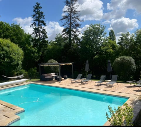 Property building, Living room, Swimming pool