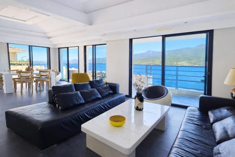 Living room, Seating area, Sea view