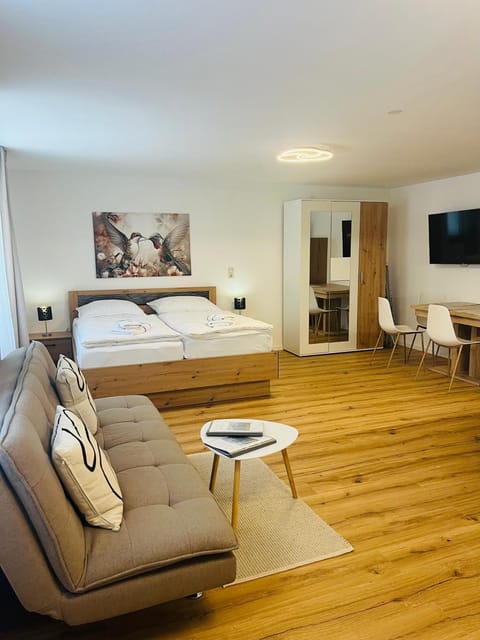 Bed, TV and multimedia, Living room, Photo of the whole room, Seating area, Bedroom