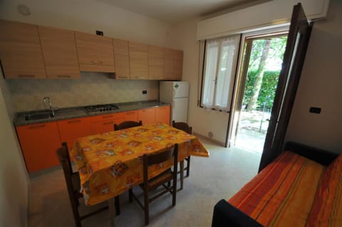 Kitchen or kitchenette, Living room, stove
