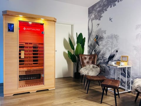 Sauna, Living room, Spa and wellness centre/facilities, Seating area