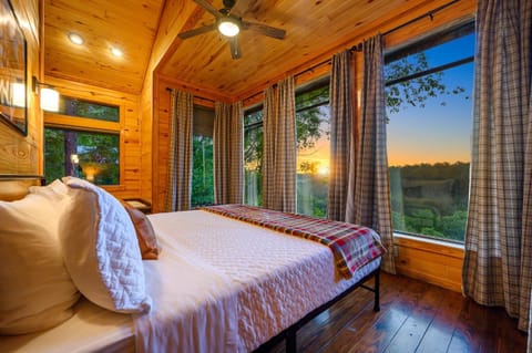 Bed, Natural landscape, View (from property/room), Bedroom, Sunset