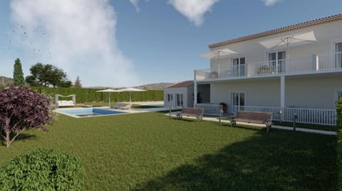 Property building, Spring, Garden, Garden view, Pool view, Swimming pool